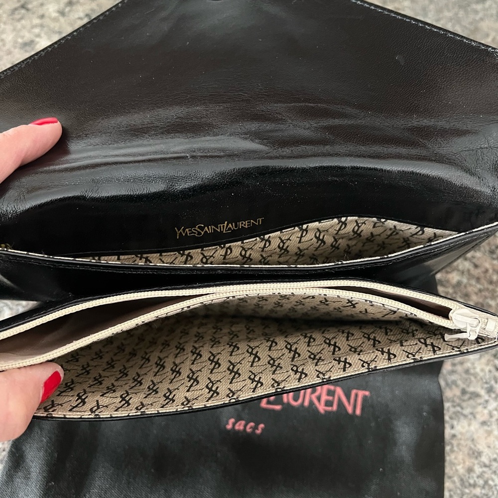 Vintage Authentic Saint Laurent Leather Clutch - Picture 10 of 16